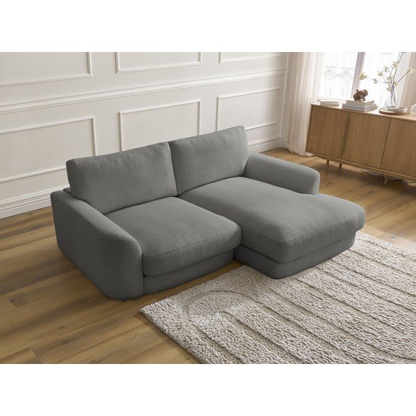 Tamno siva kutna garnitura od bouclé tkanine (s desnim kutom/s ležaljkom) Leonore – Bobochic Paris-image-4