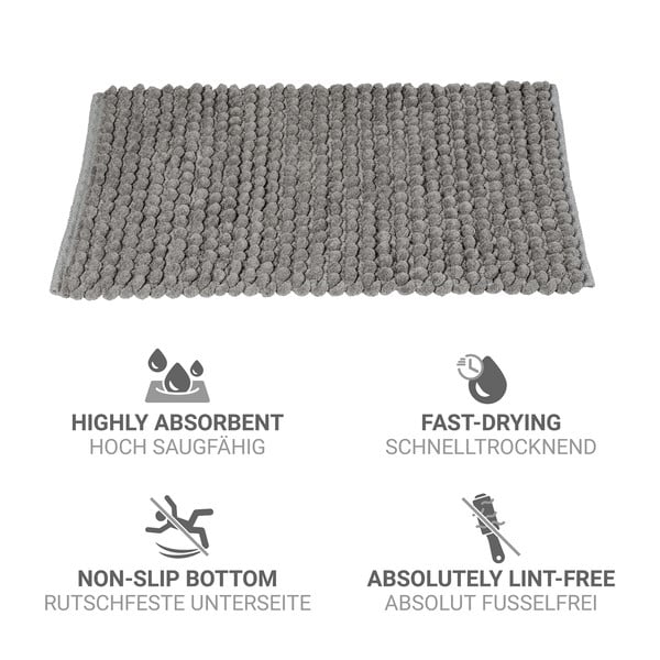 Siva tekstilna kupaonska prostirka 50x80 cm Solivo – Wenko-image-4