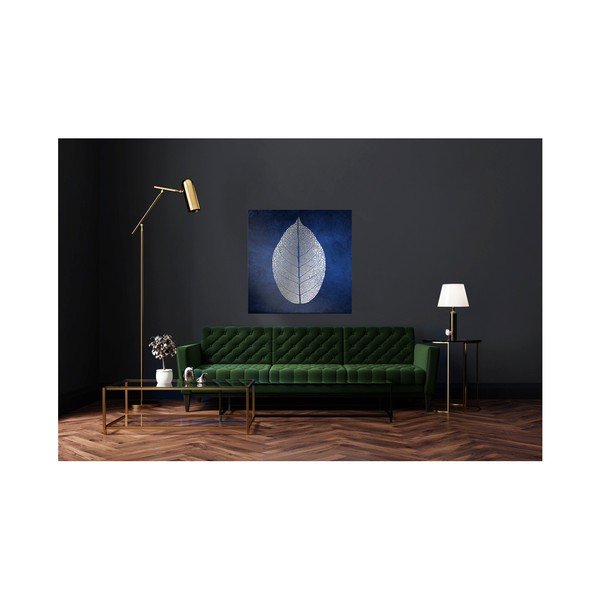 Slika Styler Canvas Silver Uno White Leaf, 60 x 60 cm-image-1