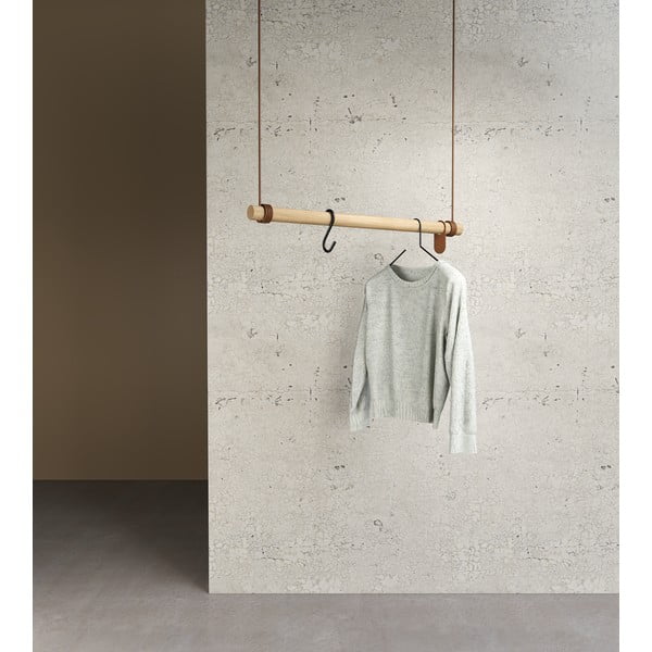 Zidna vješalica od punog hrasta u prirodnoj boji 80 cm Swing M – LIND DNA-image-1