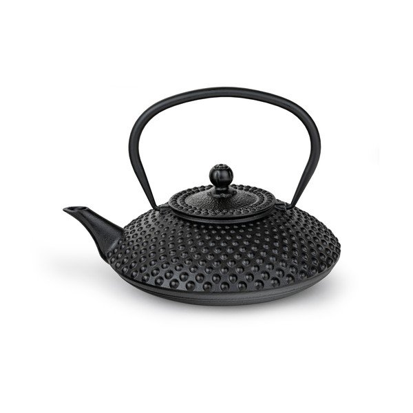 Crni čajnik od lijevanog željeza s cjedilom 1,25 l Xilin – Bredemeijer