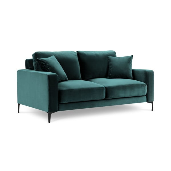 Tirkizno plava baršunasta sofa Kooko Home Harmony, 158 cm-image-2