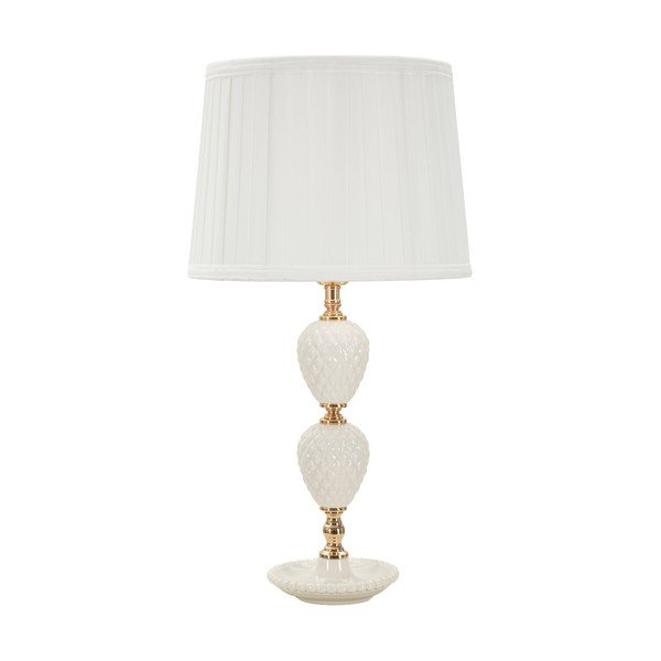 Bijela stolna lampa s tekstilnim sjenilom (visina 57 cm) Torre – Mauro Ferretti