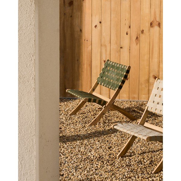 Zelena vrtna fotelja od masivnog drveta Chabeli – Kave Home-image-1