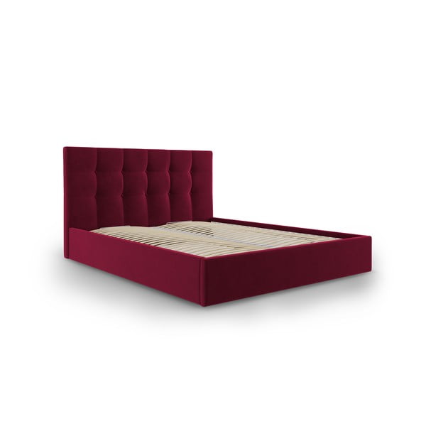 Bordo baršunasti bračni krevet Mazzini Kreveti Nerin, 160 x 200 cm