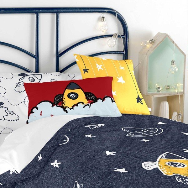 Set navlaka za pokrivač i jastuke s printom Baleno Starspace, 140 x 200 cm-image-1