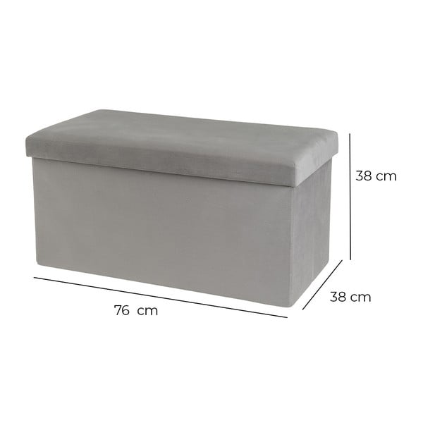 Svijetlo sivi baršunast tabure Estela – Casa Selección-image-3