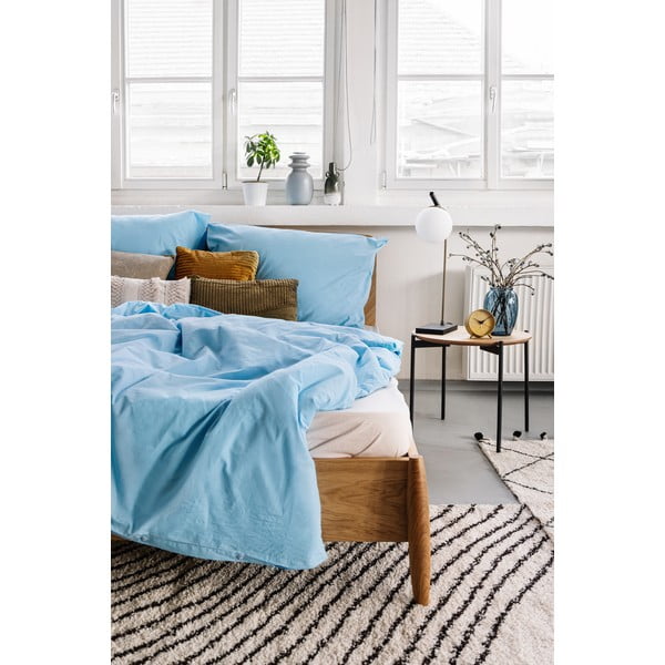 Azurna pamučna posteljina za bračni krevet Bonami Selection, 200 x 220 cm-image-3