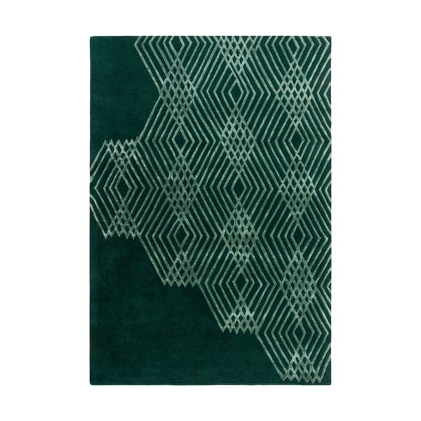 Zeleni vuneni tepih Flair Rugs Diamonds, 120 x 170 cm