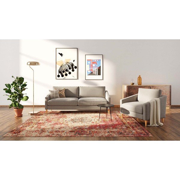 Bež baršunasti sofa 200 cm Karoto – Ame Yens-image-1
