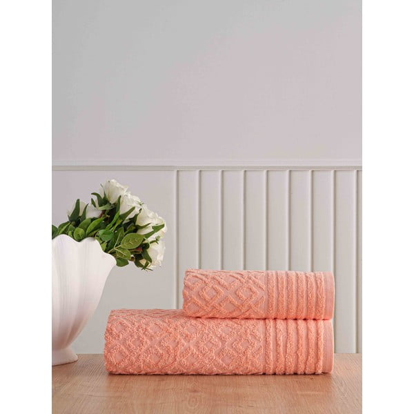 Narančasti pamučni set ručnika 2 kom od frotira Diamond – Mila Home-image-1