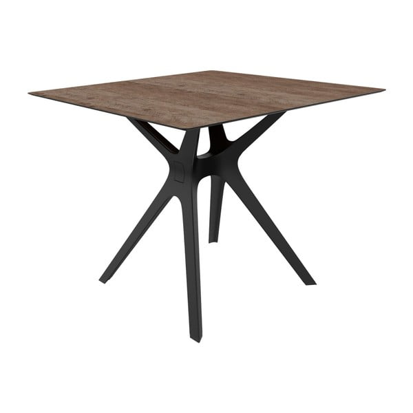 Tamno sivi blagovaonski stol pogodan za vanjski Resol Vela, 90 x 90 cm