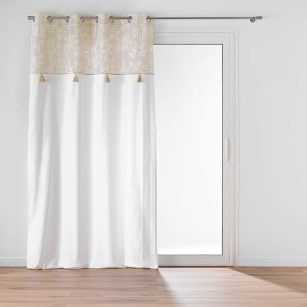 Bijela/bež zavjesa od mješavine pamuka 140x240 cm Altea – douceur d'intérieur