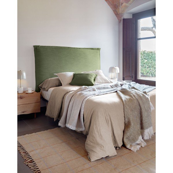 Zeleno podstavljeno uzglavlje 166x106 cm Tanit – Kave Home-image-2