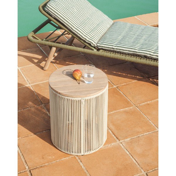 Okrugao vrtni stolić s pločom stola od bagrema ø 40 cm Dandara – Kave Home-image-1