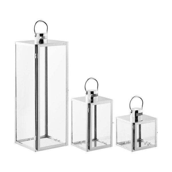 Staklena lanterna 3 kom (visina 60 cm) Pota – House Nordic
