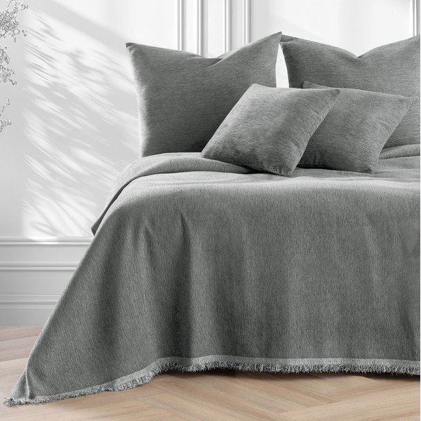 Sivi prekrivač od šenila 220x240 cm Talo – Filumi-image-2