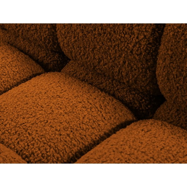 Narančasta modularna sjedeća garnitura od bouclé tkanine (s desnim kutom) Bellis – Micadoni Home-image-1