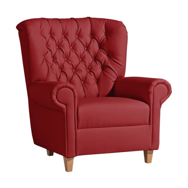 Crvena fotelja od imitacije kože Max Winzer Recliner Vicky Leather