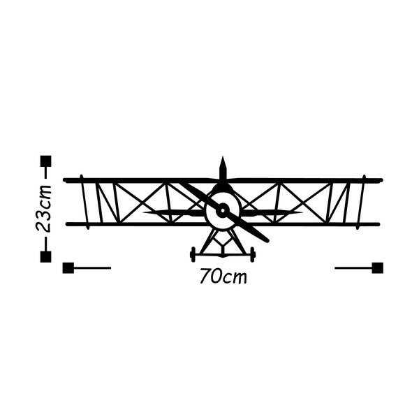 Crni zidni ukras Wallity Plane-image-2