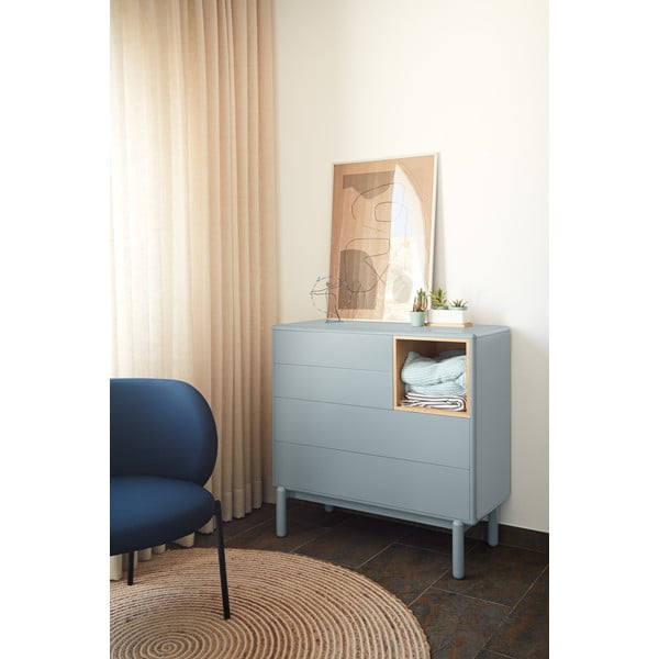 Plava/siva niska komoda 90x90 cm Corvo – Teulat-image-1