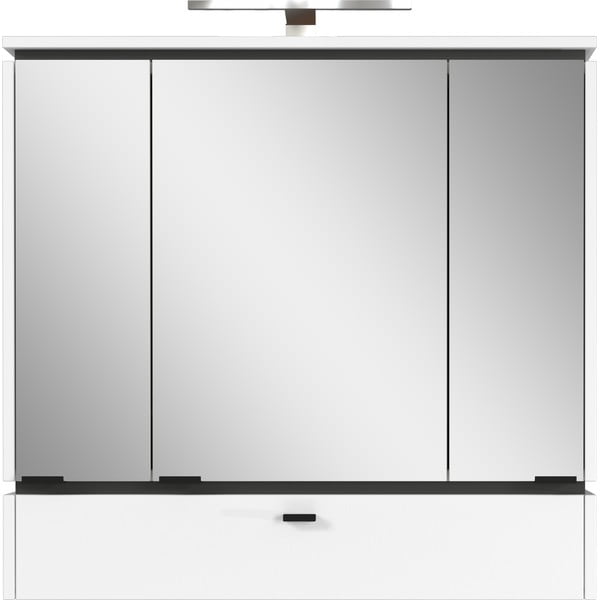 Bijeli kupaonski ormarić s ogledalom i rasvjetom 79x80 cm Modesto - Germania