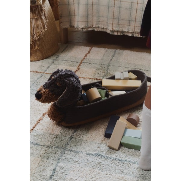 Tamno smeđa tekstilna dječja kutija za pohranu 59x16x23 cm Sparky – Lorena Canals-image-2