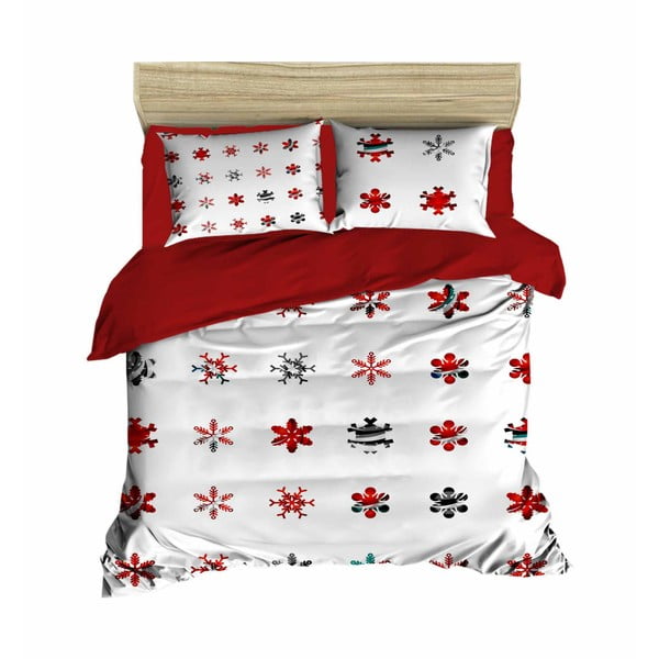 Božićna posteljina za bračni krevet s plahtama Miriam, 160 x 220 cm
