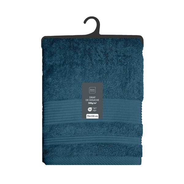 Tamno plavi pamučan ručnik od frotira 70x130 cm Tendresse – douceur d'intérieur-image-4