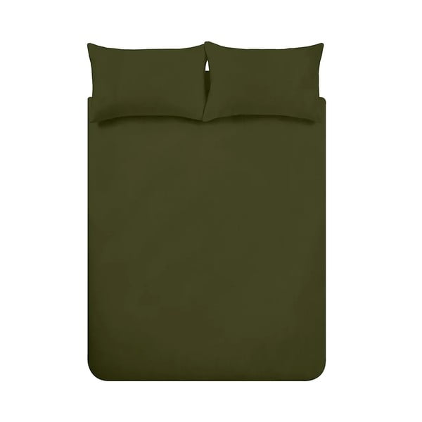 Kaki zelena flanelska posteljina za bračni krevet/za produženi krevet 230x220 cm Brushed – Catherine Lansfield-image-3