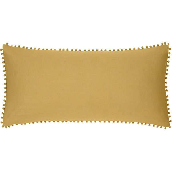 Žuta ukrasna jastučnica od pamučnog perkala Westwing Collection, 40 x 80 cm