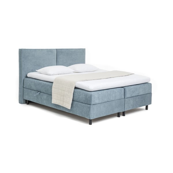 Plavi boxspring krevet s prostorom za odlaganje 160x200 cm Elva Bold – Bonami Selection