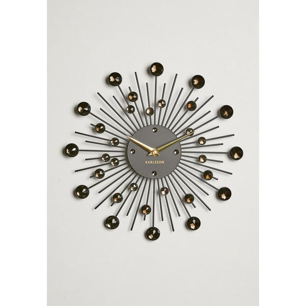 Zidni sat od kristala crne boje Karlsson Sunburst-image-4