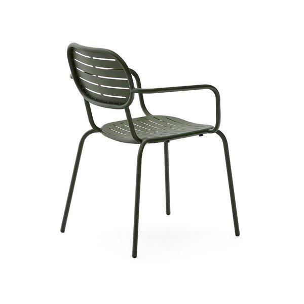 Tamno zelena metalna vrtna stolica Brai – Kave Home-image-4