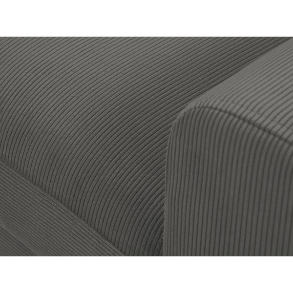 Tamnosiva baršunasta kutna garnitura na razvlačenje Micadoni Home Moghan, lijevi kut-image-1