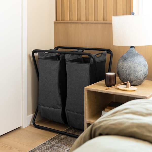 Tamno siva tekstilna složiva košara za rublje 200 l – simplehuman-image-1