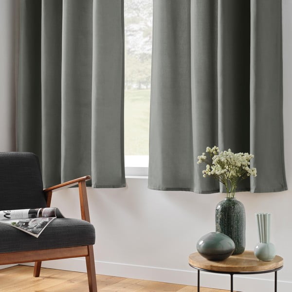 Siva termo izolacijska zavjesa od mikrovlakana 135x180 cm Micropolar – douceur d'intérieur-image-3