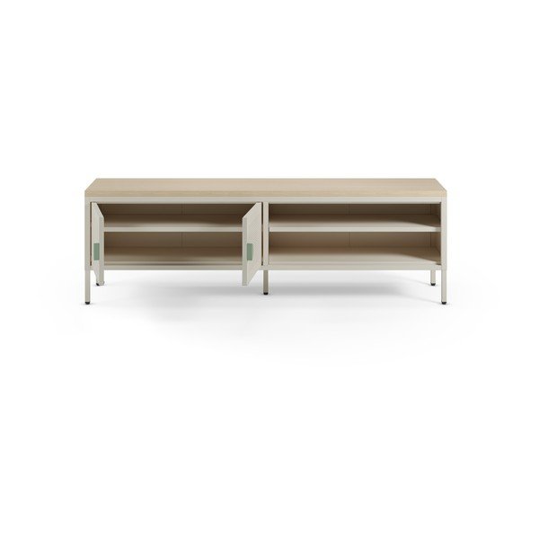 Krem/u prirodnoj boji metalna TV komoda 160x50x35 cm Sayla – Marckeric-image-1