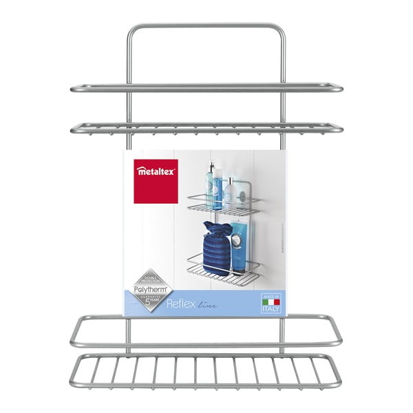 Zidna kutna dvoetažna polica za kupaonicu Metaltex Ref-image-2