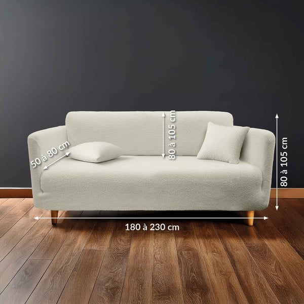Krem rastezljiva presvlaka za sjedeću garnituru trosjed Laina – douceur d'intérieur-image-2