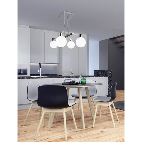 Viseća lampa srebrne boje sa staklenim sjenilom 38x35 cm Maldus - Candellux Lighting-image-1