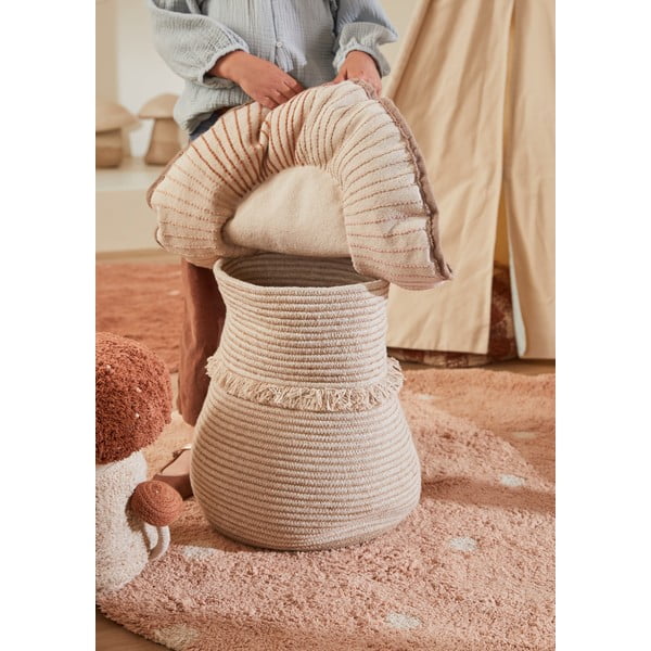 Svijetlo ružičasti periv/ručno rađen pamučan dječji tepih ø140 cm Round Dot Rose – Lorena Canals-image-4