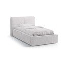 Svijetlo sivi tapecirani krevet s prostorom za odlaganje s podnicom 90x200 cm Darren – Micadoni 
