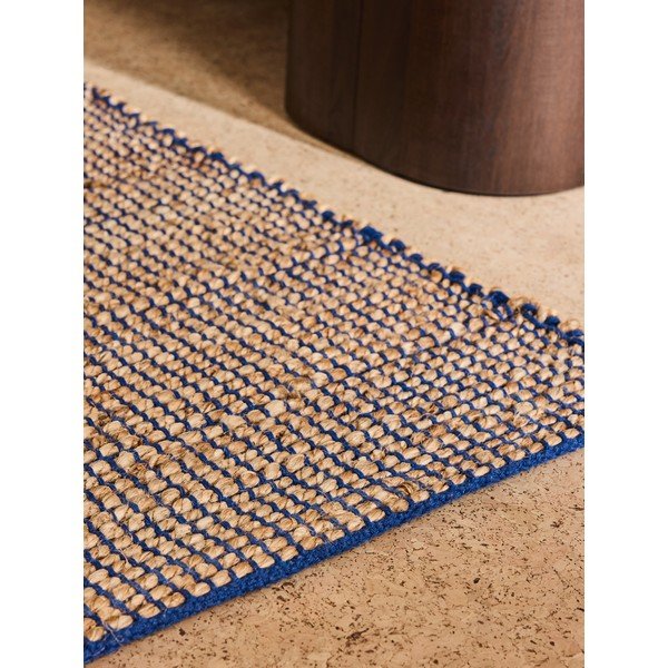 Plavi ručno rađen tepih od mješavine jute 120x170 cm Hurley – MADE-image-3
