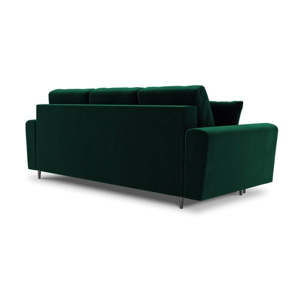 Zelena baršunasti sklopiva/s prostorom za odlaganje sofa 235 cm Kyoto – Cosmopolitan Design-image-3