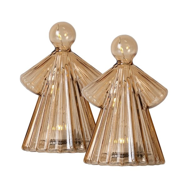 Smeđi svjetleći ukras u setu 2 kom ø 6,5 cm Alberte – Sirius