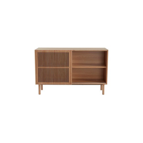 Ormarić u dekoru jasena s kliznim vratima u prirodnoj boji 124x80x45 cm Sion – Jotex