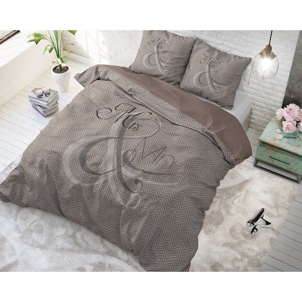 Pamučna posteljina Pure Cotton Pure Cotton Mr and Mrs Knitted, 140 x 200/220 cm-image-2