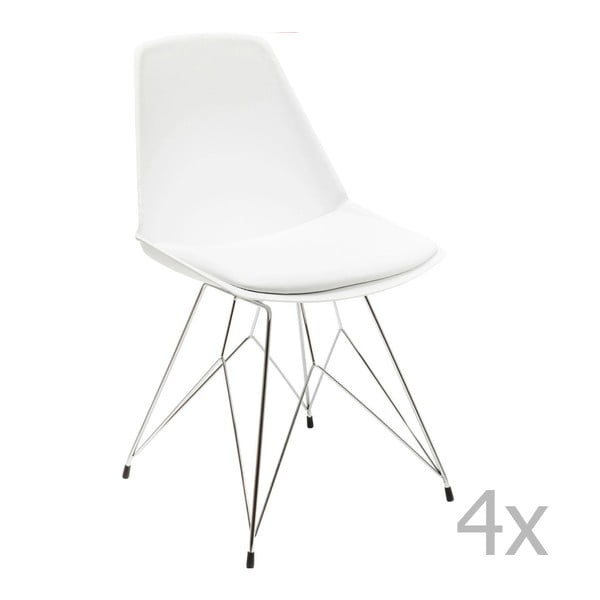 Set od 4 bijele stolice Kare Design Wire White