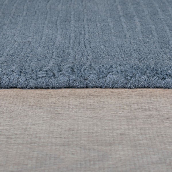 Tamno plavi ručno rađen vunen tepih 120x170 cm Textured Wool Border – Flair Rugs-image-2
